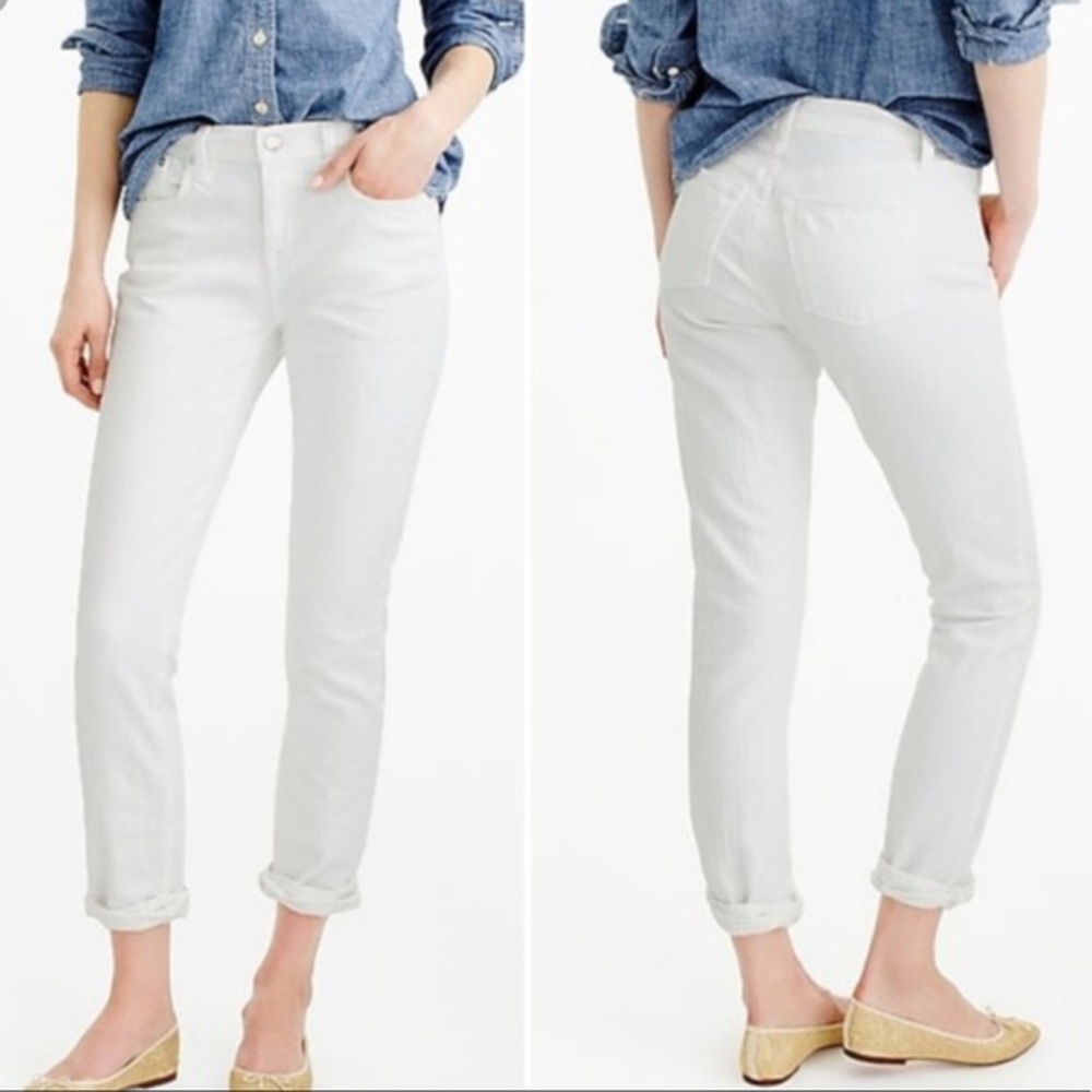 J Crew Slim Boyfriend Jeans- white, 24